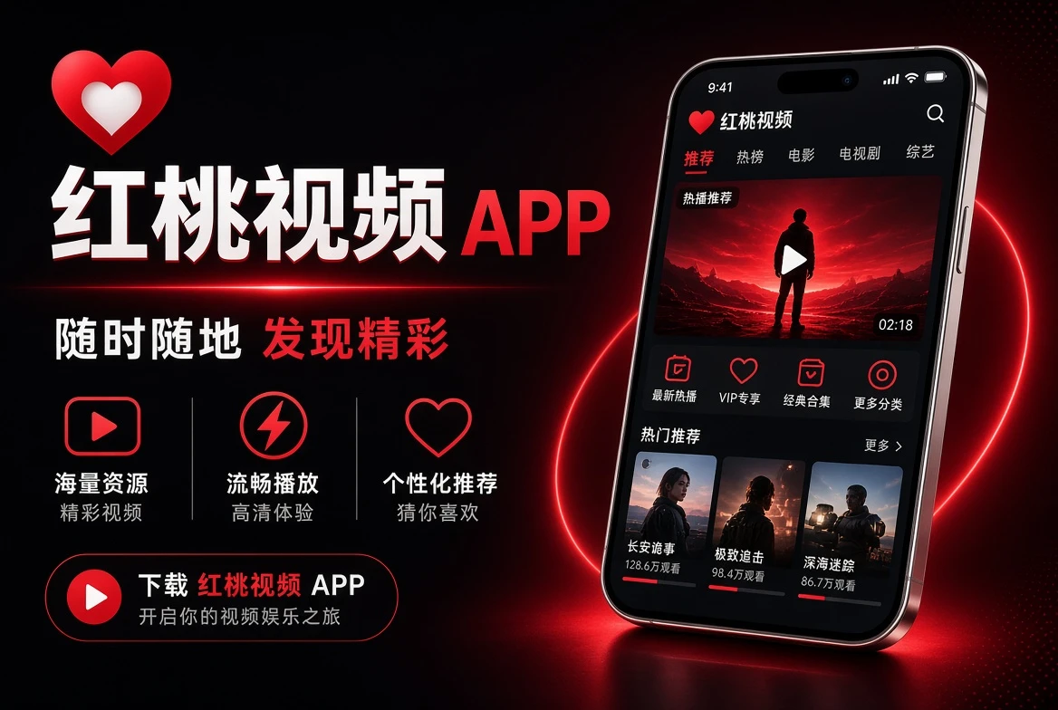 红桃视频手机阅读界面原创示意图